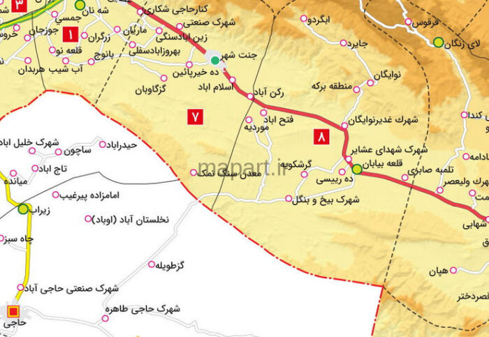نقشه تقسیمات شهرستان داراب - تصویر 2
