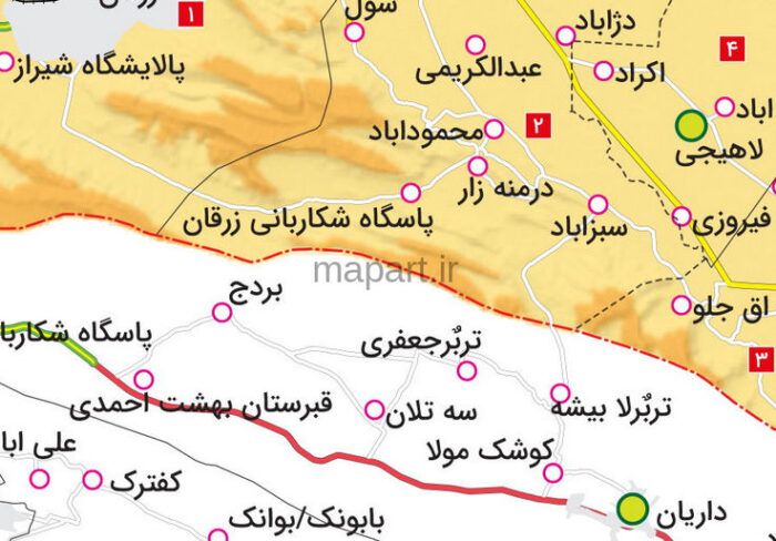 نقشه تقسیمات شهرستان زرقان - تصویر 2