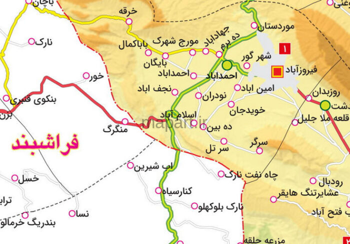 نقشه تقسیمات شهرستان فیروزآباد - تصویر 2