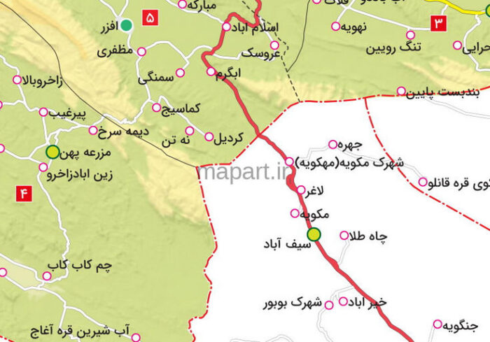 نقشه تقسیمات شهرستان قیر و کارزین - تصویر 2