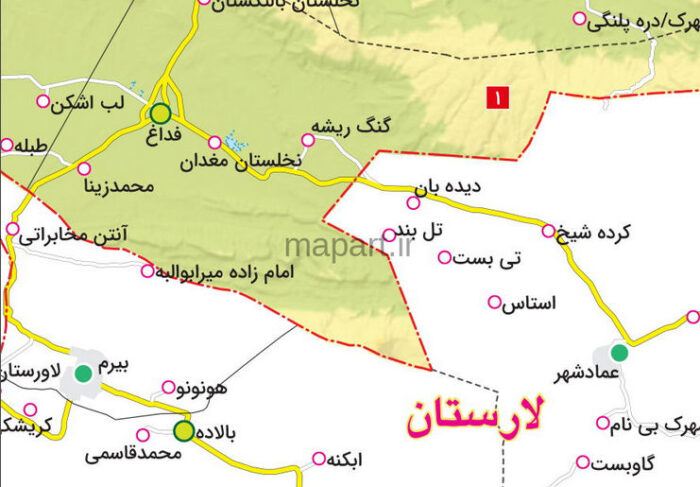 نقشه تقسیمات شهرستان گراش - تصویر 2