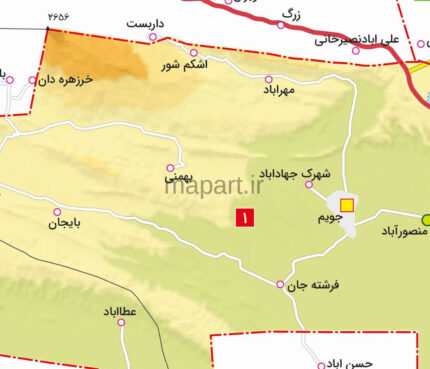 جدیدترین نقشه تقسیمات شهرستان جویم
