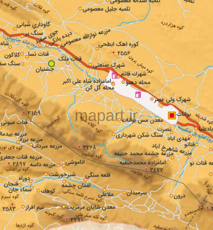 جدیدترین نقشه شهرستان بوانات