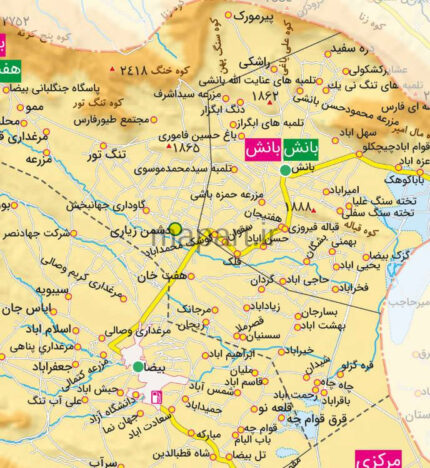 جدیدترین نقشه شهرستان بیضا