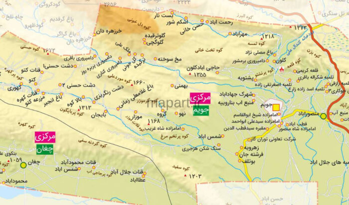 جدیدترین نقشه شهرستان جویم