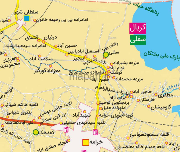 جدیدترین نقشه شهرستان خرامه
