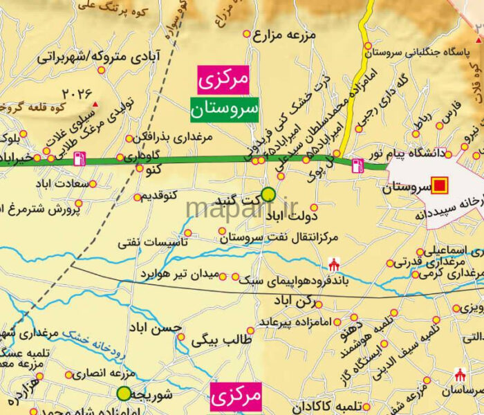 نقشه شهرستان سروستان - تصویر 2