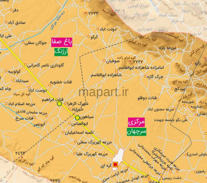 جدیدترین نقشه شهرستان سرچهان