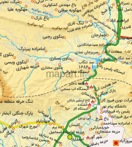 جدیدترین نقشه شهرستان فیروزآباد با جزییات