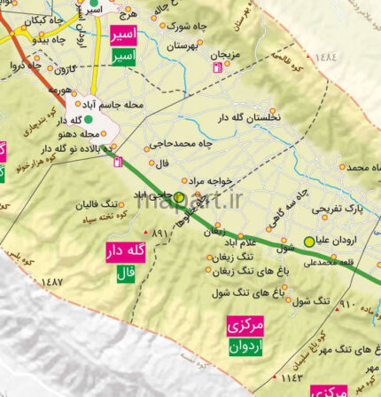 جدیدترین نقشه شهرستان مهر با جزییات
