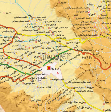 جدیدترین نقشه شهرستان نی ریز با جزییات