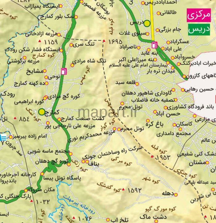 نقشه شهرستان کازرون - تصویر 2