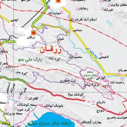 نقشه محدوده مناطق حفاظت شده و پارک ملی