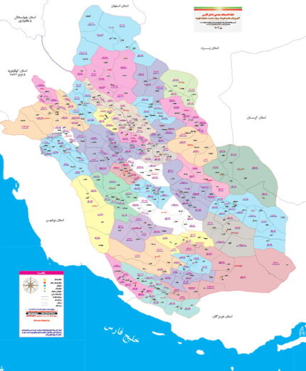 نقشه تقسیمات استان فارس 1403