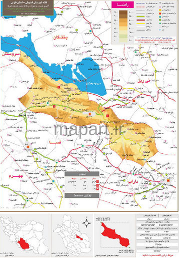 نقشه تقسیمات شهرستان استهبان