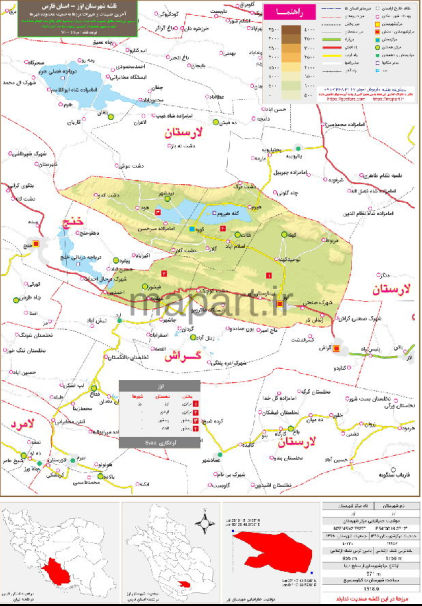 نقشه تقسیمات شهرستان اوز