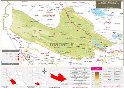 نقشه تقسیمات شهرستان خنج