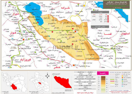 نقشه تقسیمات شهرستان سروستان