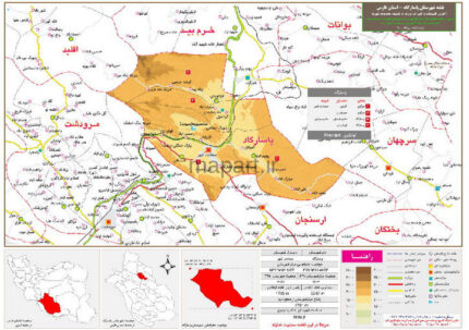 نقشه تقسیمات شهرستان پاسارگاد