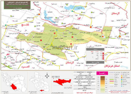 نقشه تقسیمات شهرستان گراش