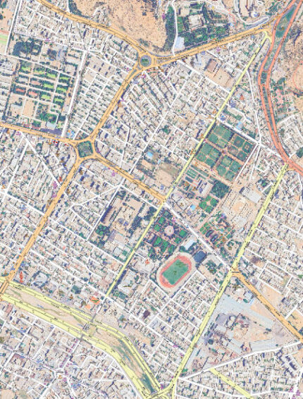نقشه حافظیه و اطلسی شیراز با تصویر ماهواره