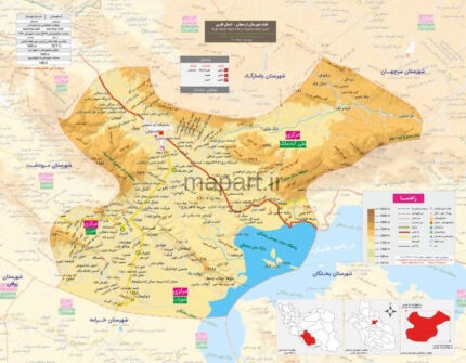 نقشه شهرستان ارسنجان