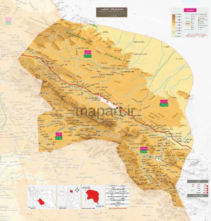نقشه شهرستان بوانات