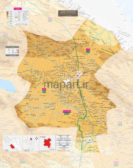نقشه شهرستان خرم بید