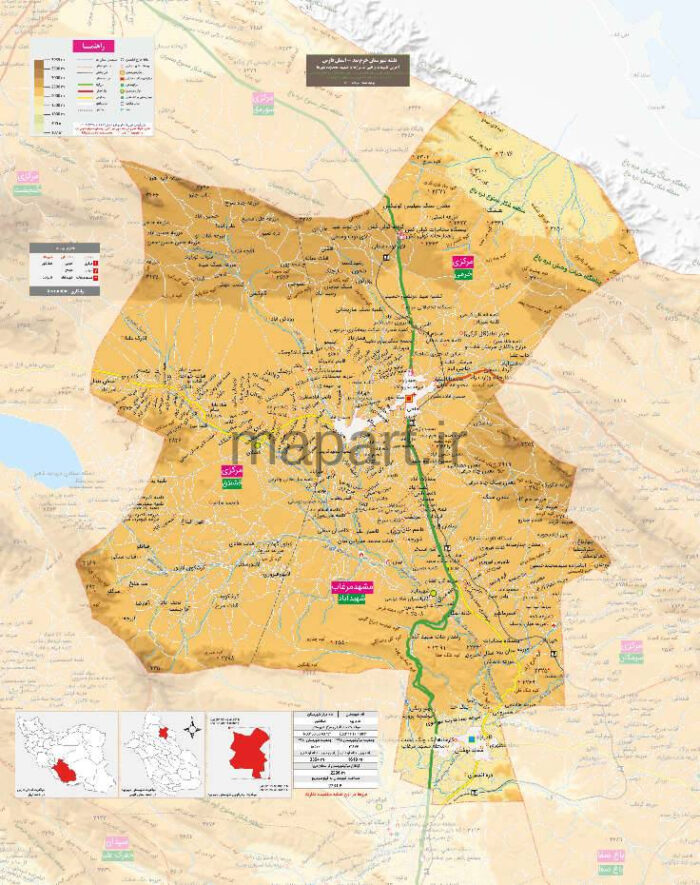نقشه شهرستان خرم بید