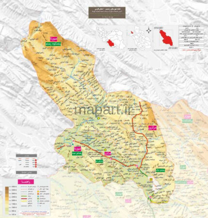 نقشه شهرستان رستم