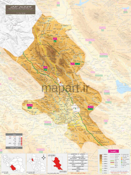 نقشه شهرستان سپیدان