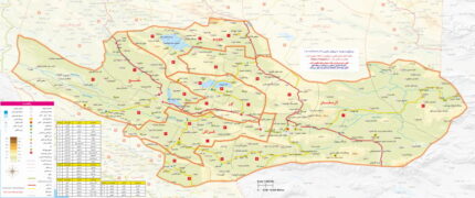 نقشه شهرستانهای جنوب استان فارس