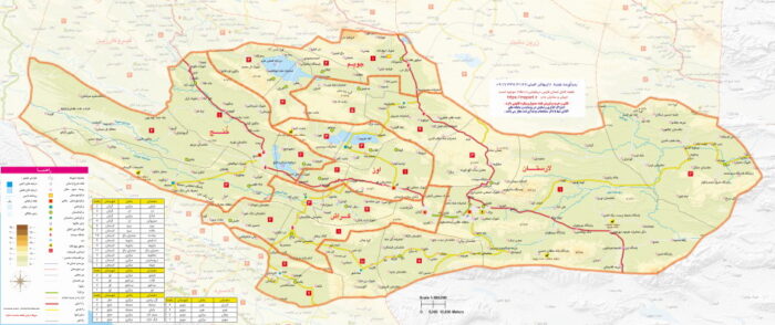 نقشه شهرستانهای جنوب استان فارس