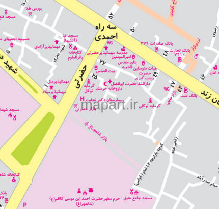 نقشه منطقه هشت شیراز درسال 1388