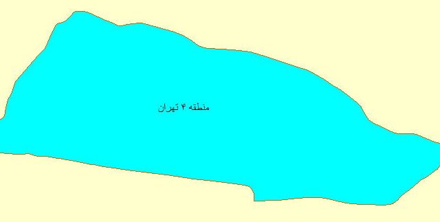 شیپ فایل محدوده شهرداری منطقه ۴ تهران