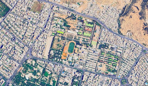 عکس ماهواره ای باغ تخت شیراز