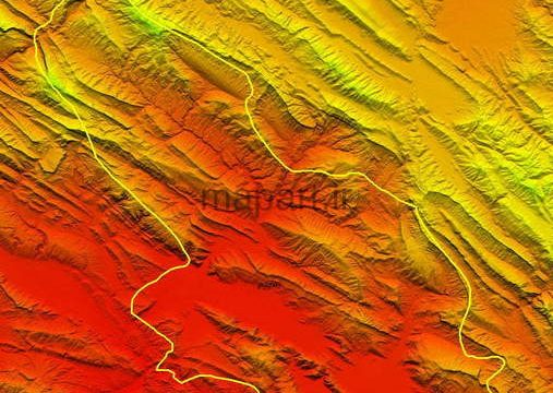مدل رقومی ارتفاعی شهرستان رستم