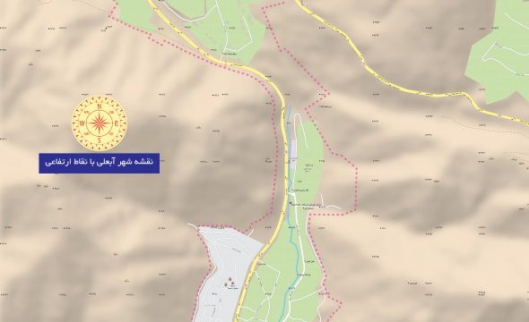 نقشه ارتفاعی شهر آبعلی