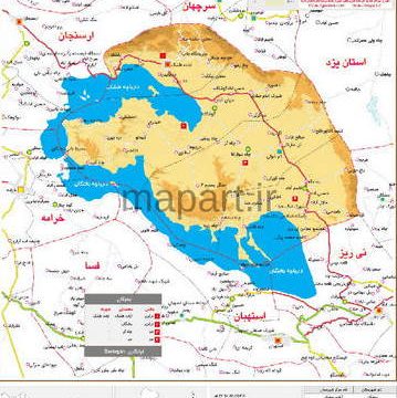 نقشه تقسیمات شهرستان بختگان