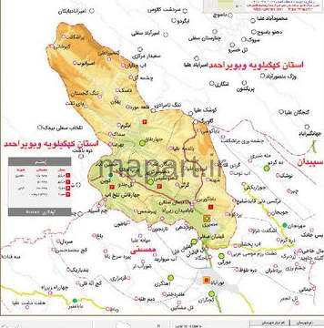 نقشه تقسیمات شهرستان رستم
