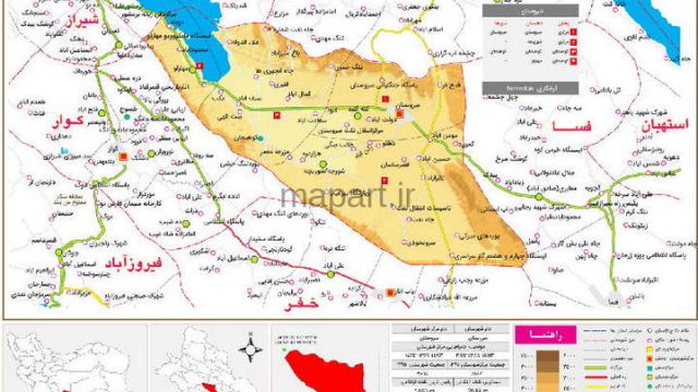 نقشه تقسیمات شهرستان سروستان