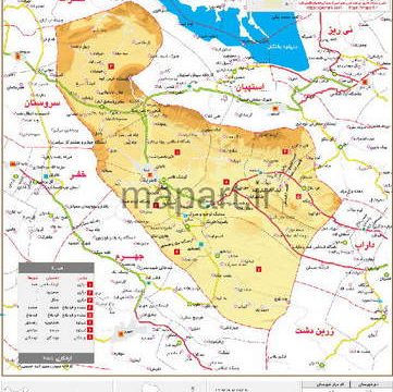 نقشه تقسیمات شهرستان فسا
