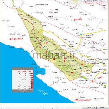 نقشه تقسیمات شهرستان مهر