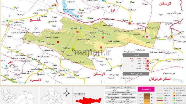 نقشه تقسیمات شهرستان گراش