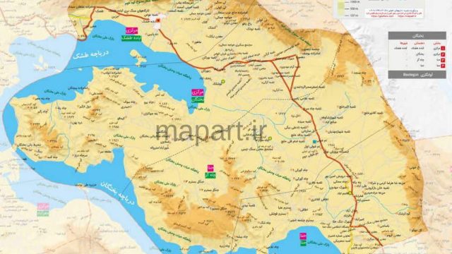نقشه شهرستان بختگان