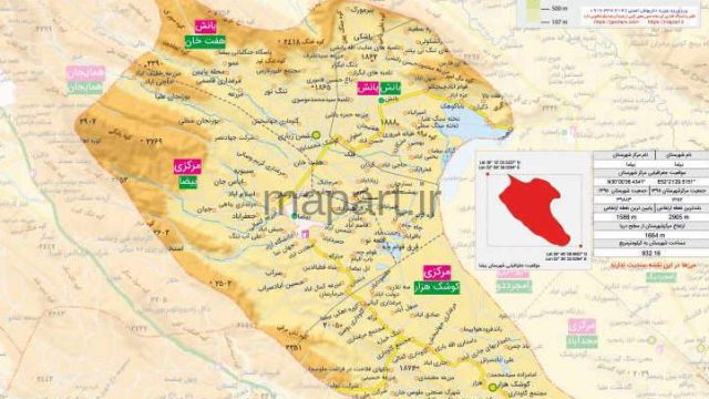 نقشه شهرستان بیضا