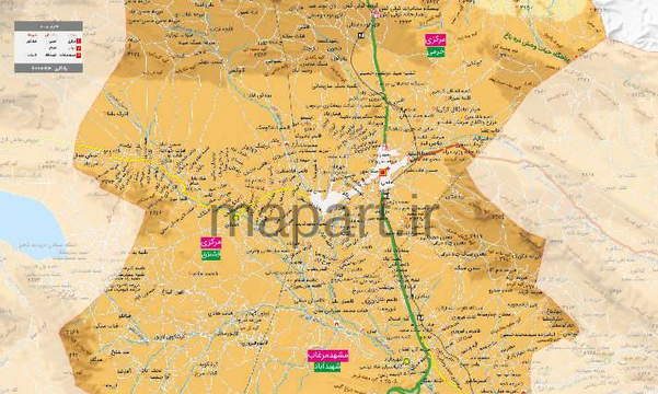 نقشه شهرستان خرم بید