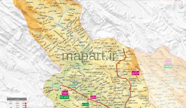 نقشه شهرستان رستم