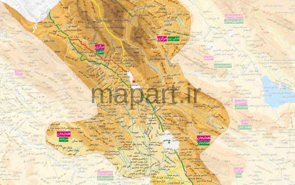 نقشه شهرستان سپیدان