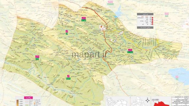 نقشه شهرستان قیر و کارزین
